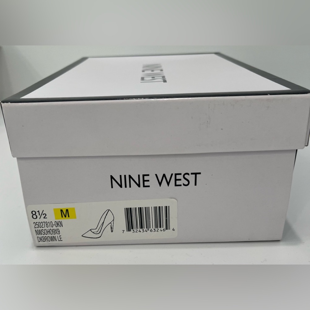 Nine West SOHO9X9 Dark Brown Leather Heels, Size 8 1/2 - Picture 7 of 7
